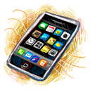 iPhone 128x128 Icon, iPhone 128x128,iPhone Sketch,Phone,