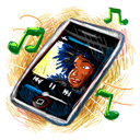 iPhone Music  128x128 Icon, iPhone Music  128x128,iPhone Sketch,Phone,