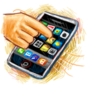 iPhone Touch 128x128 Icon, iPhone Touch 128x128,iPhone Sketch,Phone,