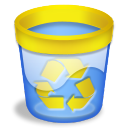 Papelera vacia recycle Icon, Papelera vacia recycle,Azullustre Trashcans,System