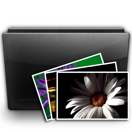 Pictures Folder Icon, Pictures Folder,Black Glossy,System,http://thepm34.deviantart.com/art/Black-Glossy-Icon-Set-86511604