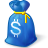 Money bag Icon, Money bag,Blue,System