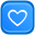 heart Blue Icon, heart Blue,Colored Developers Button,System,