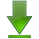 Actions green arrow down bottom Icon, Actions green arrow down bottom,Crystal Clear,System