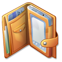 App wallet leather Icon, App wallet leather,Crystal Clear,System