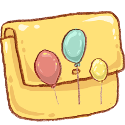 Hp folder balloons Icon, Hp folder balloons,Harmonia Pastelis,System