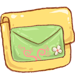Hp folder mail green Icon, Hp folder mail green,Harmonia Pastelis,System