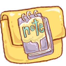 Hp folder note Icon, Hp folder note,Harmonia Pastelis,System