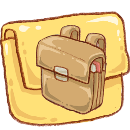 Hp folder schoolbag Icon, Hp folder schoolbag,Harmonia Pastelis,System
