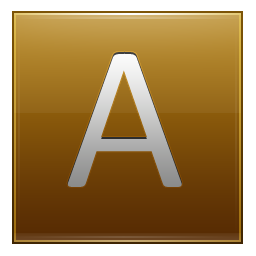 Letter A gold Icon, Letter A gold,Multipurpose Alphabet,System