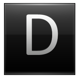Letter D black Icon, Letter D black,Multipurpose Alphabet,System
