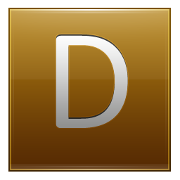 Letter D gold Icon, Letter D gold,Multipurpose Alphabet,System