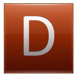 Letter D orange Icon, Letter D orange,Multipurpose Alphabet,System