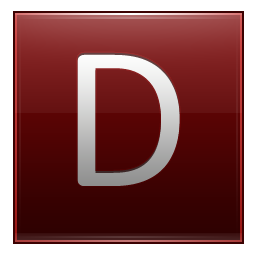 Letter D red Icon, Letter D red,Multipurpose Alphabet,System