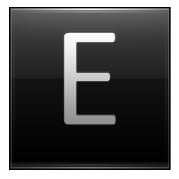 Letter E black Icon, Letter E black,Multipurpose Alphabet,System