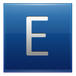 Letter E blue Icon, Letter E blue,Multipurpose Alphabet,System