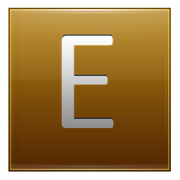 Letter E gold Icon, Letter E gold,Multipurpose Alphabet,System