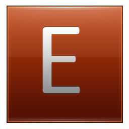 Letter E orange Icon, Letter E orange,Multipurpose Alphabet,System