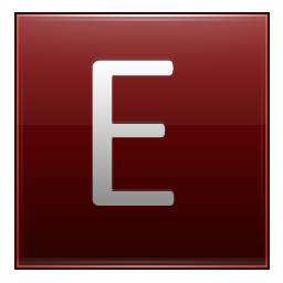 Letter E red Icon, Letter E red,Multipurpose Alphabet,System