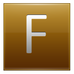 Letter F gold Icon, Letter F gold,Multipurpose Alphabet,System