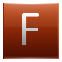 Letter F orange Icon, Letter F orange,Multipurpose Alphabet,System