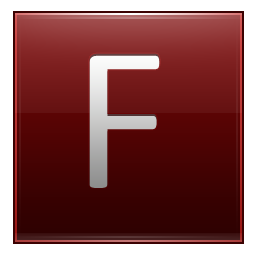 Letter F red Icon, Letter F red,Multipurpose Alphabet,System