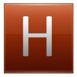 Letter H orange Icon, Letter H orange,Multipurpose Alphabet,System