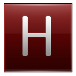 Letter H red Icon, Letter H red,Multipurpose Alphabet,System