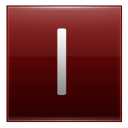 Letter I red Icon, Letter I red,Multipurpose Alphabet,System