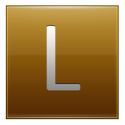 Letter L gold Icon, Letter L gold,Multipurpose Alphabet,System