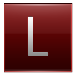 Letter L red Icon, Letter L red,Multipurpose Alphabet,System