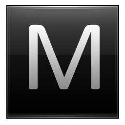 Letter M black Icon, Letter M black,Multipurpose Alphabet,System