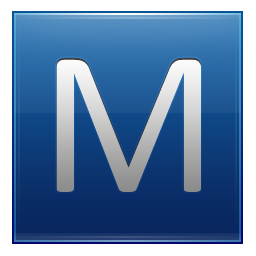 Letter M blue Icon, Letter M blue,Multipurpose Alphabet,System