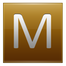 Letter M gold Icon, Letter M gold,Multipurpose Alphabet,System