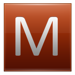 Letter M orange Icon, Letter M orange,Multipurpose Alphabet,System