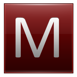 Letter M red Icon, Letter M red,Multipurpose Alphabet,System