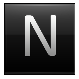 Letter N black Icon, Letter N black,Multipurpose Alphabet,System