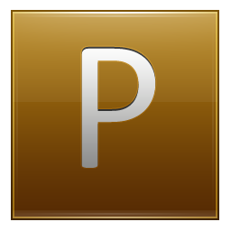 Letter P gold Icon, Letter P gold,Multipurpose Alphabet,System