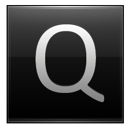 Letter Q black Icon, Letter Q black,Multipurpose Alphabet,System