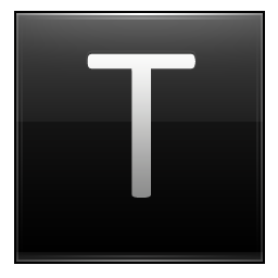 Letter T black Icon, Letter T black,Multipurpose Alphabet,System