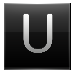 Letter U black Icon, Letter U black,Multipurpose Alphabet,System