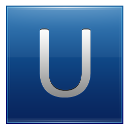 Letter U blue Icon, Letter U blue,Multipurpose Alphabet,System