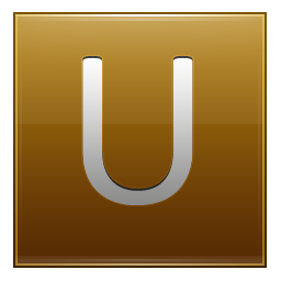 Letter U gold Icon, Letter U gold,Multipurpose Alphabet,System