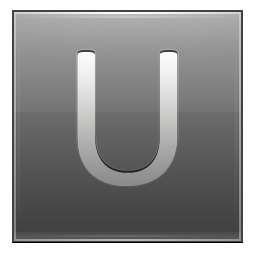 Letter U grey Icon, Letter U grey,Multipurpose Alphabet,System