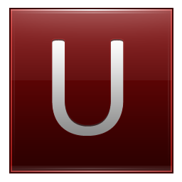 Letter U red Icon, Letter U red,Multipurpose Alphabet,System