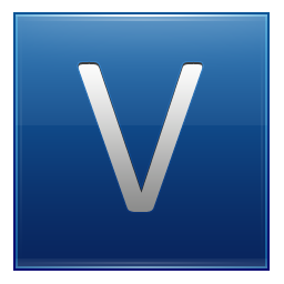 Letter V blue Icon, Letter V blue,Multipurpose Alphabet,System