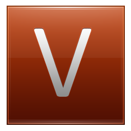 Letter V orange Icon, Letter V orange,Multipurpose Alphabet,System