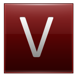 Letter V red Icon, Letter V red,Multipurpose Alphabet,System