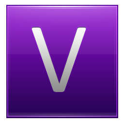 Letter V violet Icon, Letter V violet,Multipurpose Alphabet,System