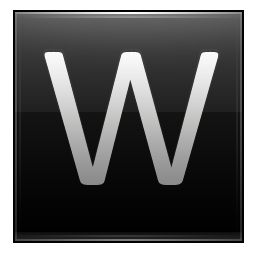 Letter W black Icon, Letter W black,Multipurpose Alphabet,System